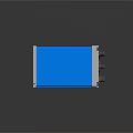 Blue And White Industrial Cooling Device Featuring Finned Design And Multiple Ports