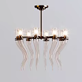 Elegant Modern Lighting Fixture Combination With Curved Glass And Metal Frame