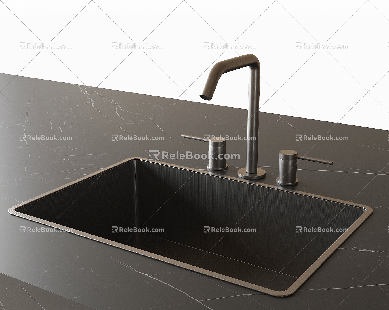 Wash basin sink faucet single tank 3d model