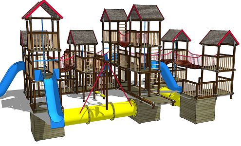 Modern slide amusement equipment 3d model