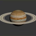 Beautiful space landscape showcasing Saturn with its distinctive rings and pale pink white stripes