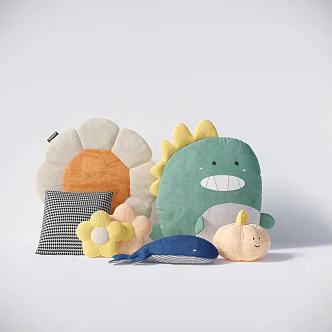 Modern pillow combination 3d model