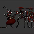 Two Sword Wielding Mechanical Characters With Robotic Bodies And Metal Blades