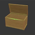 Light Wooden Storage Box With Open Lid And Smooth Empty Interior 3d model