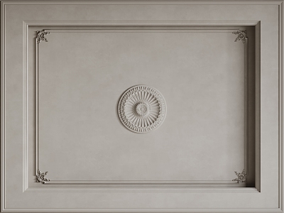 European-style ceiling European-style classical ceiling light box ceiling 3d model