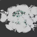 White Flowers in Transparent Glass Vase with Roses Dahlias and Green Foliage