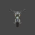 Classic Vintage Cruiser Motorcycle With Chrome Accents Black Seat And Stylish Retro Design
