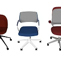 Modern Office Chairs With Multiple Colors Various Backrest Styles And Wheels 3d model