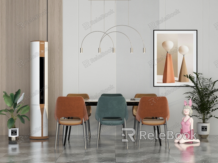 Modern Dining Table and Chair Combination model