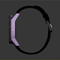 Modern Smartwatch With Black And Pink Strap Purple Glowing Dial Circuit Pattern
