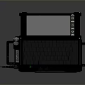 Durable Rugged Tablet With Attached Keyboard And Blue Display Screen Design