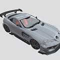 Sleek White Sports Car With Black Rear Spoiler Red Seats And Black Wheels