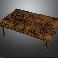 Stylish Wooden Table With Unique Brown Texture And Carved Legs Design