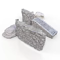 Detailed Architectural Stone Wall Construction With Segments Blocks And Textured Surfaces