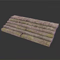 Weathered Stone Steps Covered With Lush Green Moss And Natural Outdoor Texture