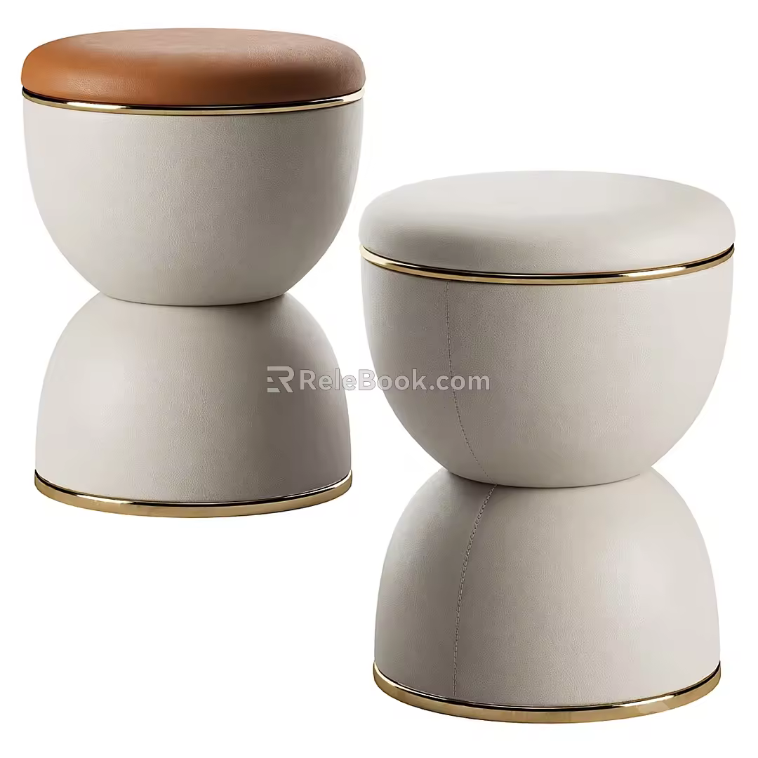 Modern Dressing Stool Round Stool Sofa Stool 3d model