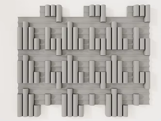 Modern carved plaster line carved components 3d model