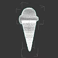 Creamy Chocolate Ice Cream In Crispy Waffle Cone On Black Background