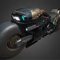 Futuristic Motorcycle With LED Lights And Streamlined Black Gold Tech Body Design