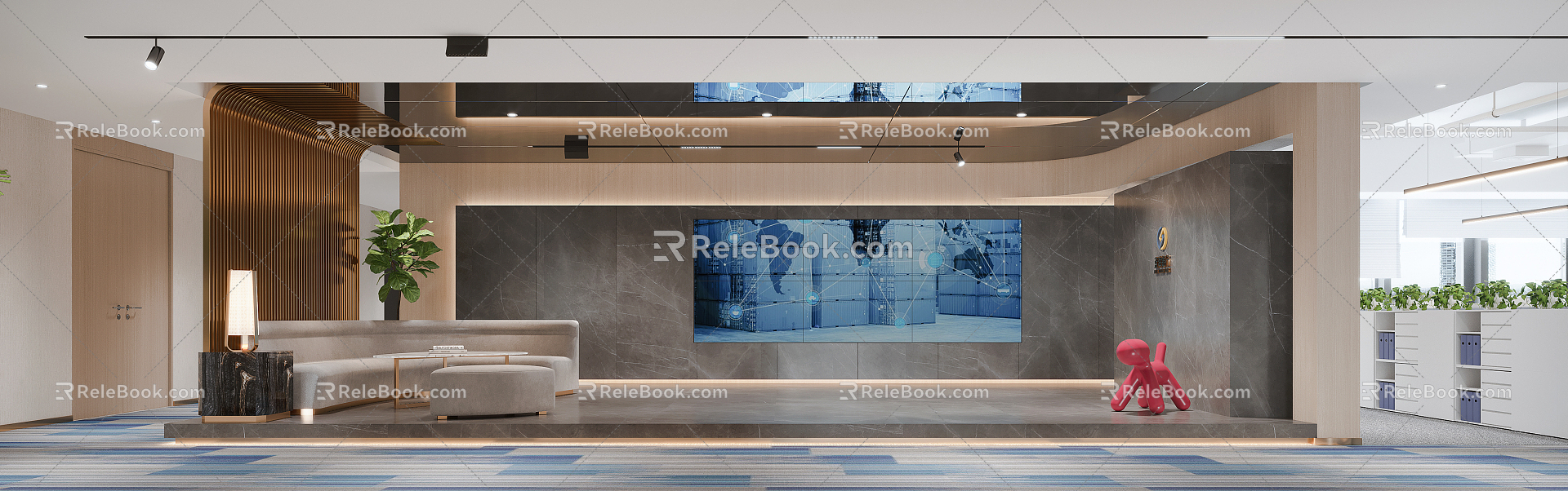 Modern Hall Office Hall 3d model