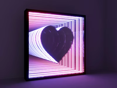 modern neon decorative mirror neon 3d model