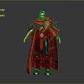3D Modeled Man Wearing Red Cape With Decorative Belt And Detailed Costume