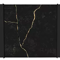 Modern Reception Background Wall With Black Textured Surface And Illuminated Cracks