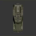 Green Military Tank With Six Wheels And Top Mounted Weapon Design