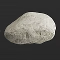 Natural White Stone With Rough Surface And Handcrafted Wooden Display Base 3d model