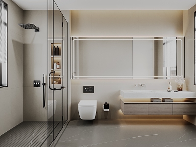 Bathroom Toilet Bathroom Cabinet Shower Glass Partition model