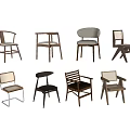 Modern Style Dining Chairs With Various Designs Wooden Frames And Soft Seats
