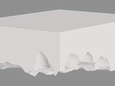 Contemporary White Square Coffee Table With Unique Artistic Irregular Natural Rock Inspired Base Design 3d model