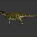 Realistic Green Orange Striped Dinosaur 3D Model With Lifelike Features