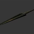Ancient Bronze Spear Historical Weapon With Rustic Patina And Antique Design