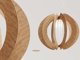 Nordic chandelier wooden chandelier 3d model