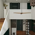 Stylish Comfortable Modern Living Room With Leather Sofa Large TV And Natural Wooden Flooring