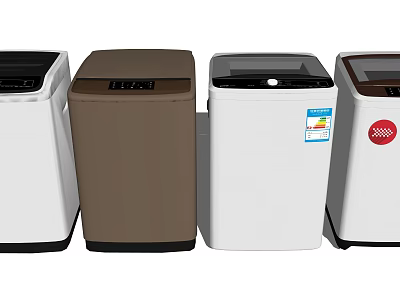 Various Colors and Designs of Top Load Washing Machines for Home Laundry 3d model