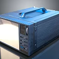 Blue Portable Microwave Oven With Handle And Control Panel For Home Use