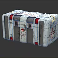 White Medical Equipment Storage Case With Red Cross And Portable Design
