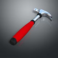 Sturdy Hardware Tool Hammer Featuring Red Handle And Silver Head For DIY Tasks 3d model