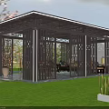 Carport Covering Two Cars With Stone Wall Arched Structure And Greenery Background