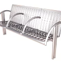 Modern Simple Metal Two Seat Leisure Chair With Curved Armrests Hollow Out Design