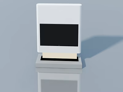 Modern White Swing Door Design With Light Base And Reflective Surface On Blue Background 3d model