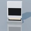 Modern White Swing Door Design With Light Base And Reflective Surface On Blue Background