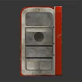 Vintage Red Refrigerator With Open Door And Interior Storage Shelves