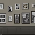 Various Photo Frames With Quotes Portraits Building And Animal Art On Wall