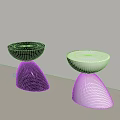 Modern Black and White Side Tables with Unique Curved Base and Round Top Design
