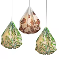 Unique Origami Pendant Lights with Leaf Patterns for Indoor Decorative Lighting