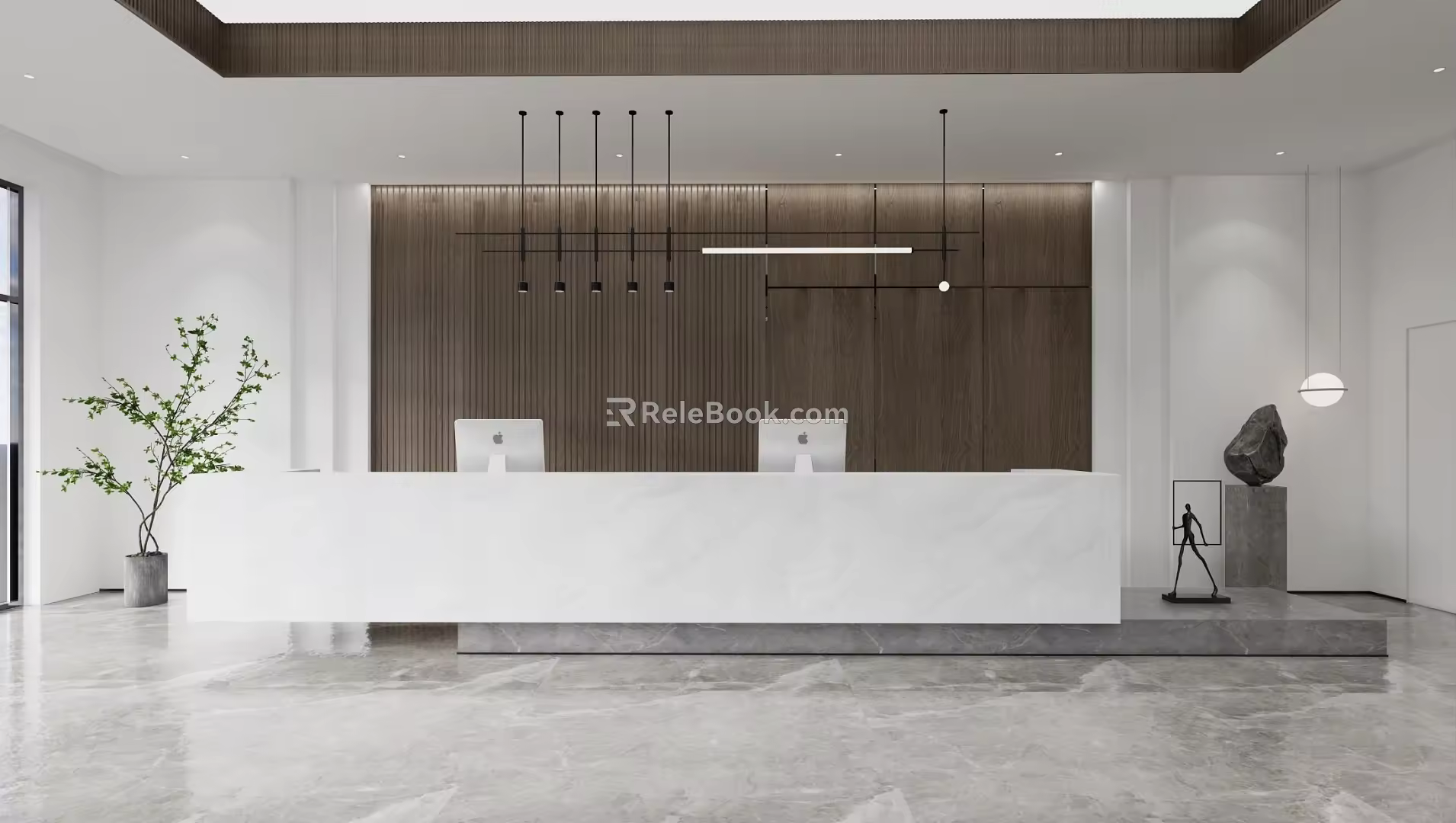 Office Lobby Office Reception Desk 3d model