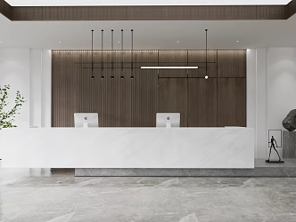 Office Lobby Office Reception Desk 3d model
